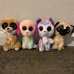 Ty Stuffed Animals Set - Brown, Pink, Multicolor